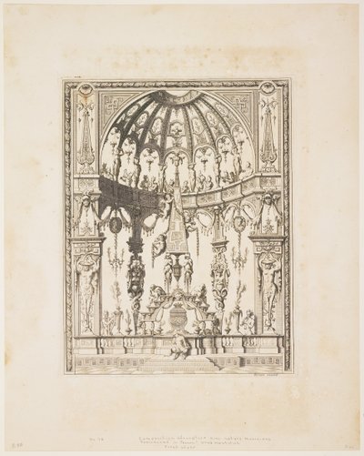 Das Satyrbegräbnis aus einer Serie von Entwürfen für dekorative Paneele, 1670-80 von Jean Lepautre